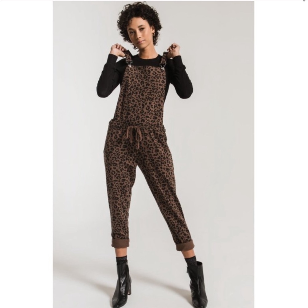 Z Supply Brown Leopard Print Jumpsuit